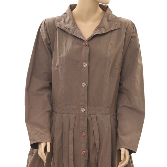 Ewa I Walla Peasant Lagenlook Vintage Buttondown Coat Jacket Dress M NWD 201120 - Picture 4 of 6